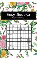 Easy Sudoku: Sudoku Puzzle Game for Beginers with Alice Seamless Patern Watercolor Cover