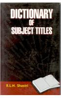 Dictionary Of Subject Titles