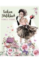 Fashion sketchbook with figure templates for girls