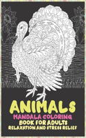 Mandala Coloring Book for Adults Relaxation and Stress Relief - Animals