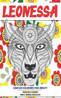 Libri da colorare per adulti - Fiori e animali realistici - Animale carino - Leonessa