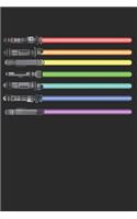 LGBT Lightsabers Swords Notebook: LGBT Pride Gay Lesbian Bisexual Transsexual Rainbow Proud Flag Colors Light Community Free Love Respect Equality Gift - 120 Blank Lines Paper Diary 