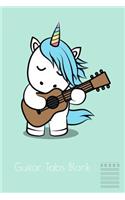 Guitar Tabs Blank: Cute Unicorn Blank Guitar Tab Journal Book 120 Page 6" X 9"