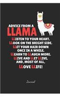 Advice from a Llama Journal: Lined Llama Notebook - Great Accessories & Gift Idea for Llama Farmer & Llama Lover.