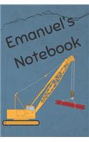 Emanuel's Notebook: Construction Equipment Crane Cover 6x9 100 Pages Personalized Journal Drawing Notebook