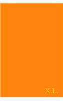 X.L.: Gold On Dark Orange Fashion Color Monogram Personalized Notebook With Two Initials. Matte Soft Cover Professional Style with120 Blank Lined Pages