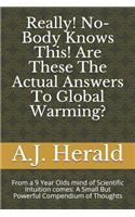 Really! No-Body Knows This! Are These The Actual Answers To Global Warming?: From a 9 Year Olds mind of Scientific Intuition comes: A Small But Powerful Compendium of Thoughts