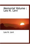 Memorial Volume: Leo N. Levi