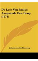 De Leer Van Paulus Aangaande Den Doop (1874)