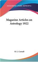 Magazine Articles on Astrology 1922