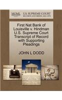 First Nat Bank of Louisville V. Hindman U.S. Supreme Court Transcript of Record with Supporting Pleadings