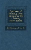 Specimens of Printing Types. Michaelmas 1883