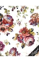 Botanical Notebook Collection: Textile Design 2, Floral Journal/Diary, Wide Ruled, 100 Pages, 8.5 x 11