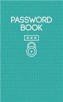 Password Book: Username and Internet Password Keeper: Turquoise Digital Pattern