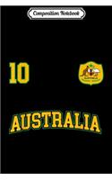 Composition Notebook: Australia Soccer No. 3 (+BACK) Australian Sports Team Journal/Notebook Blank Lined Ruled 6x9 100 Pages