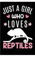 Just A Girl Who Loves Reptiles: Reptile Animal Lover Gift Diary - Blank Date & Blank Lined Notebook Journal - 6x9 Inch 120 Pages White Paper