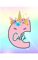 Cali: Girls Unicorn Journal to Write In - Personalized Journal