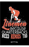 My Funny Linemen Notebook: Cool Notebook, Diary or Journal for American Football Fans or Players, Linemen and any Lineman who loves Romantic Walks To The Line Of Scrimmage wit