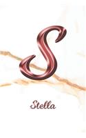 Stella: Sketchbook - Blank Imaginative Sketch Book Paper - Letter S Rose Gold White Marble Pink Effect Cover - Teach & Practice Drawing for Experienced & As