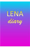 Lena: Journal Diary - Personalized First Name Personal Writing - Letter L Blue Purple Pink Gold Effect Cover - Daily Diaries for Journalists & Writers - J
