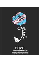 2020 January-December Weekly/Monthly Planner Rose Pride