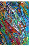 Journal - Diary - Blank Notebook 6"x 9", 200 pages: Warm and Cold Colors Collide Art