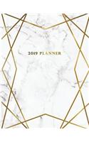 2019 Planner: Marble Gold Weekly Planner 2019 - Weekly Views with To-Do Lists, Funny Holidays & Inspirational Quotes - 2019 Organizer with Vision Board, Notes and(2019 12-Month Daily Weekly Monthly Planner, Organizer, Agend)
