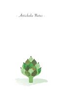 Artichoke Notes: 6"x9" Unruled Blank Notebook - Watercolor Texture Healthy Vegetable Food Spice Illustration Cover. Matte Softcover And White Interior Papers.