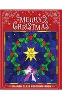 Merry Christmas Stain Glass Coloring Book