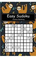 Easy Sudoku: Sudoku Puzzle Game for Beginers with Cute Sloth Seamless Pattern Cover