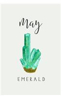 May Emerald: 120-Page Lined May Birthstone Journal Notebook(5 Birthstone Gifts)