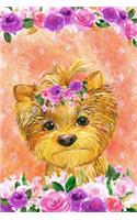 Journal Notebook For Dog Lovers Yorkshire Terrier In Flowers 5: Blank Journal To Write In, Unlined For Journaling, Writing, Planning and Doodling, For Women, Men, Kids, 160 Pages, Easy To Carry Size.