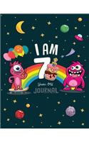 I Am 7 years old Journal: Cute Monsters Journal/Notebook Happy Birthday for Boys(Draw & Write/Diary)