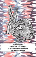 Libro da colorare - Grande stampa - Il regno degli Animali - Coniglietto