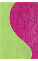 Biblia de Promesas DOS Tonos Piel ESP. Rosa & Verde: Promise Bible 2 Tone Bon.Lther Hot Pink & Lemon Green