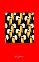 Bird Journal: Lined Journal - Toucan Pattern Black Cool Animal Bird Lover Gift - Red Ruled Diary, Prayer, Gratitude, Writing, Travel, Notebook For Men Women - 6x9