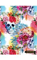 Notebook: Sugar Skull Goth Lined Journal, Composition Notebook, Ruled Lines(6 Day of the Dead Notebooks)