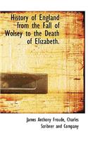 History of England from the Fall of Wolsey to the Death of Elizabeth.