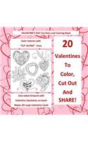 Valentine's Day Cut Out and Coloring Book Color Interior with CUT ALONG Lines