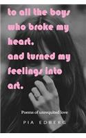To All The Boys Who Broke My Heart, And Turned My Feelings Into Art.