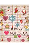 Christmas Notebook: Cute Christmas 8.5x11 Lined writing notebook journal for christmas lists, planning, menus, gifts, and more; Christmas Journal & Planner