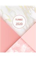 Planner 2020: Monthly and Weekly Planner. Week on 1 page. Start your week with weekly Focus, Tasks, To-Dos. Monday start week. 11.0" x 8.5" (Letter size) (Marble 