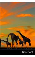 Notebook: Natura, Gli Animali, Africa, Palme agenda / quaderno delle annotazioni / diario / libro di scrittura / taccuino / carnet / zibaldone - 6 x 9 pollici