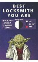 2020 & 2021 Two-Year Weekly Planner For Best Locksmith Gift - Funny Yoda Quote Appointment Book - Two Year Agenda Notebook: Star Wars Fan Daily Logbook - Month Calendar: 2 Years of Monthly Plans - Personal Day Log For Locksmithing Career Goals