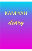 Kamiyah: Journal Diary - Personalized First Name Personal Writing - Letter K Blue Purple Pink Gold Effect Cover - Daily Diaries for Journalists & Writers - J