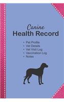 Canine health record: Dog vaccine record book - Pet health record - Puppy vaccine record - 101 pages, 6"x9" - Paperback - purple background reinforcement imitation pink l