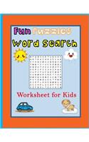 Fun Puzzles Word Search worksheet for kids