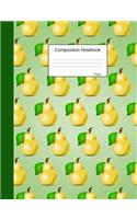 Pear Composition Notebook: Graph Paper Journal to write in for school, take notes about fruits and vegetables, for boys and girls, students, healthy eating teachers, homeschoo