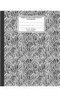 Wide Ruled Composition Notebook 8x 10. 120 Pages. Distressed Pattern: Distressed Texture Pattern. Multi Purpose Wide Ruled Journal Paper. Black and White Vintage Design Pattern Cover.