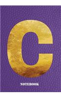 C Notebook: Letter 'c' Notebook, Composition, Exercise or Log or Study Book - Purple Cover